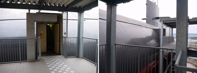 資料館から展示用潜水艦「あきしお」の移ります。<br />