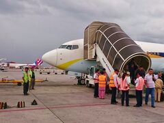 2015年7月のカトマンズ・トリブバン空港でのジェットエアウェイズ