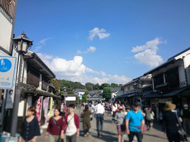 倉敷駅前から元町通りを歩き美観地区入口まで来ました。<br />駐車場から８分で到着。駅前から意外と遠くありませんでした。<br />（14：30）