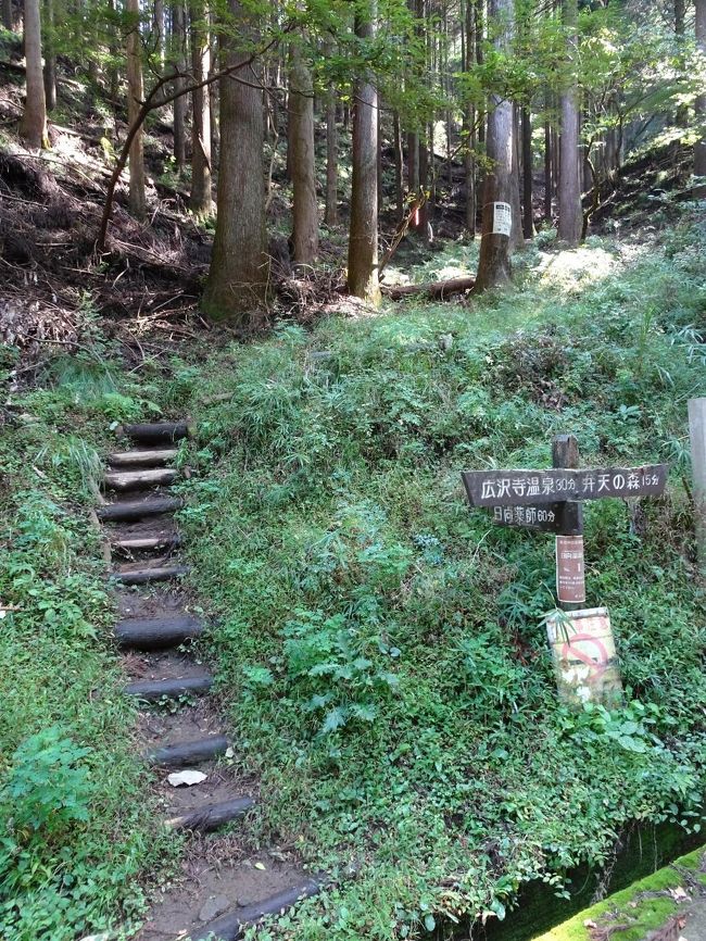 川沿いの道から尾根に向かう