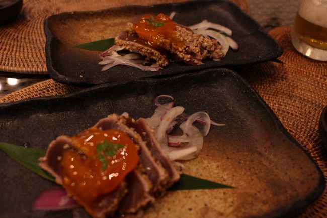 軽く焼いた漬け鮪を卵の味噌漬けと<br />一緒に味わいます<br /><br />美味です