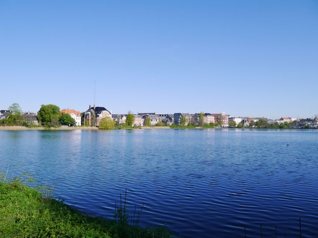 ホテル前の湖をお散歩