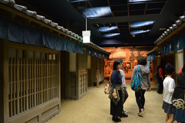 中は１階から５階まで展示室になっていて、ここは昔の城下町の雰囲気を再現。