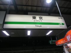 ♪まもなく終点東京に着きます〜

20:48　東京駅に着きました。（新庄駅から3時間37分、上田駅から15時間16分）