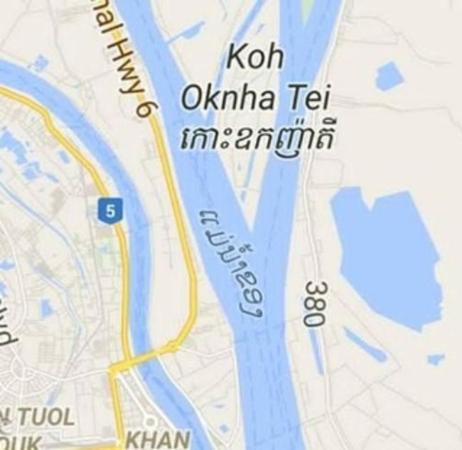 メコン川のコーダチイ島の地図です。