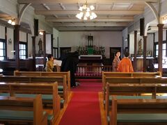 続いてカトリック主税町教会へ行くがテレビ塔が長引いて開始時間に間に合わず、あまり説明が聞けませんでした。