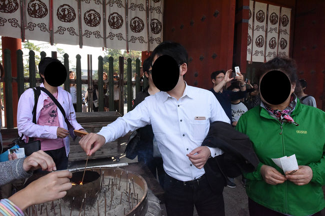 同行者、一生懸命煙をあびていました(笑)