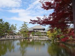 
　東大寺前も色づいてます