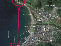 ●館の岬　地図上⑧

乙部町にある絶景ポイント。R229で横まで行ってしまうとこの絶景は見えない。ずいぶんと手前で左折して港の方に入って行って港の岸壁に上って見た。