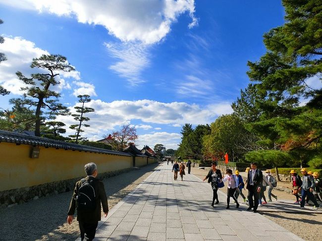 法隆寺の夢殿への道・空がキレイでした