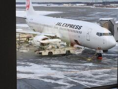 新千歳空港16:05発JAL3114便 B737-800型で中部国際空港へ向かいました。