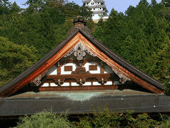 岐阜県下の木造建築では最大と言われる安養寺の本堂と郡上八幡城。
