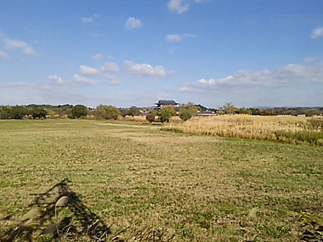 大和西大寺駅を過ぎるとすぐに平城宮跡
