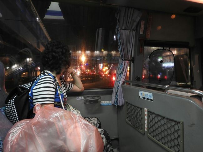 基隆夜市でたらふく食べたし、洋服も買えたので、そろそろ帰りましょう。<br />って、どうやって帰ればいいんだ？バスはどこ？本数が多すぎて分からない！<br />ということで、人に聞くこと３人。<br />やっとバス乗り場について出発を待っていると、さっき「松江南京行きのバスはどこですか？」と聞いて教えてくれたおじさんが運転席に乗り込んできた(笑)<br />運転士さんだったみたい。