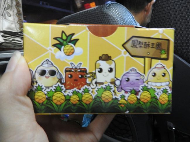 子供たちは免税店の受付のお姉さんから、このパイナップルケーキを頂いたり、チョコを頂いたり…。<br />子供に優しい台湾!!ありがとう!!