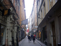 部屋でコーヒーを入れて朝食を食べたり荷造りしたりしていたらあっという間に9:00になってしまいました。今日の町歩き開始です。
この日は曇っていて太陽が出ていないせいか外に出た瞬間とても寒く感じました。
ヴェステルロングガーダン通りを歩いていきました。