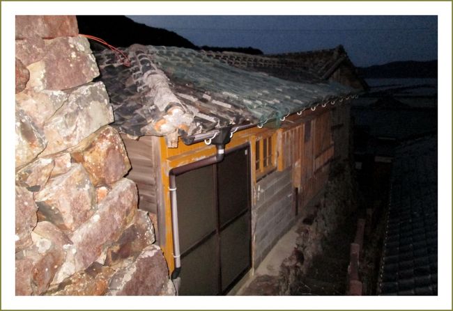 ∇石垣の里・外泊／愛媛県南宇和郡愛南町御荘平城<br />　真っ暗なのでコンデジでフラッシュ撮り