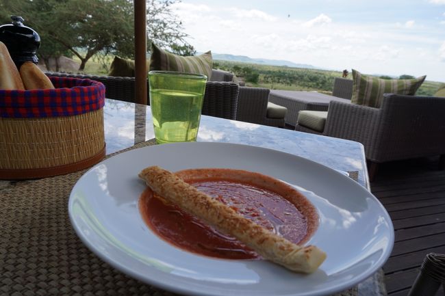 こちらは夫オーダーのガスパチョ。どれもこれもおいしくて、これからの滞在に心躍ります！