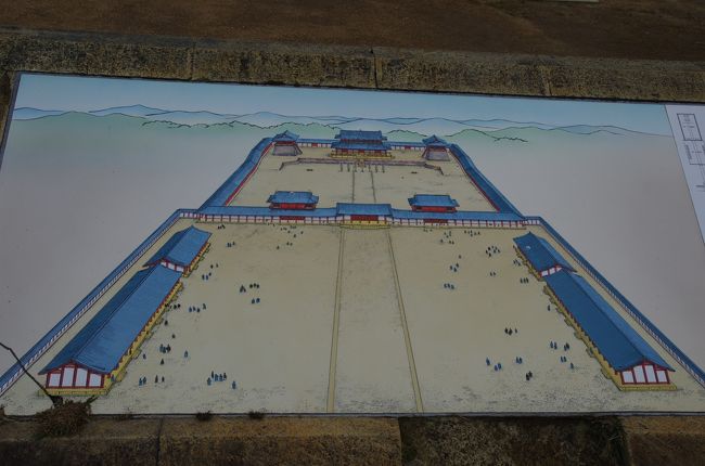 当時のイラストがあります。雰囲気はこれでわかります。<br />ちなみに今いるのが奈良時代前期の大極殿と朝堂院。東側に奈良時代後期にできた第二次大極殿と第二次朝堂院があります。第二次朝堂院ができてから、ここはもっぱら宴会に使われたようです。