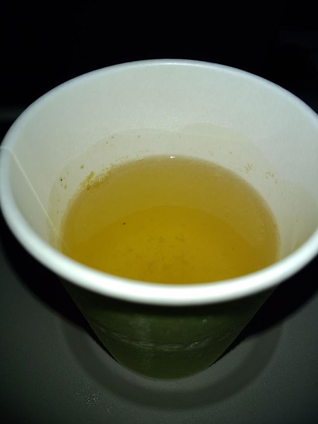 那覇まではソラシドエアです。カボスの効いたスープをお願いしました。