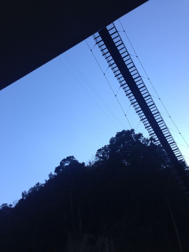 では再出発。頭上に吊り橋が。あんなところ渡りたくないです