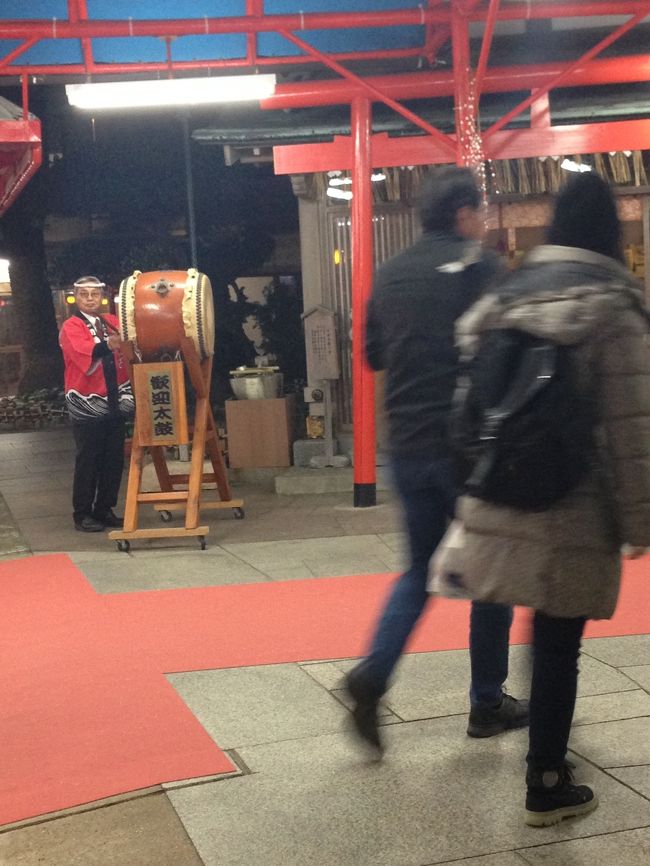 太鼓でお出迎え