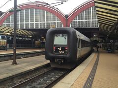 コペンハーゲン中央駅に到着です。こんなゴリラの顔のような電車に乗ってきました。