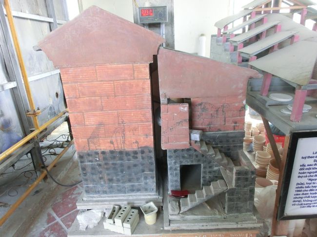 バッチャン焼きの特徴はこのような家の形をした窯で焼かれていたのですが、効率が悪いので、今ではガスや電気の窯に変わってしまいました。<br />幸兵衛先生の説明では、こうした窯があってこそのバッチャンだったので、もう訪ねる価値がなくなってしまったと嘆かれていました。<br />こちらは模型なので、本物をまだ使っているという窯元さんがあるということで、そちらを見学することになりました。