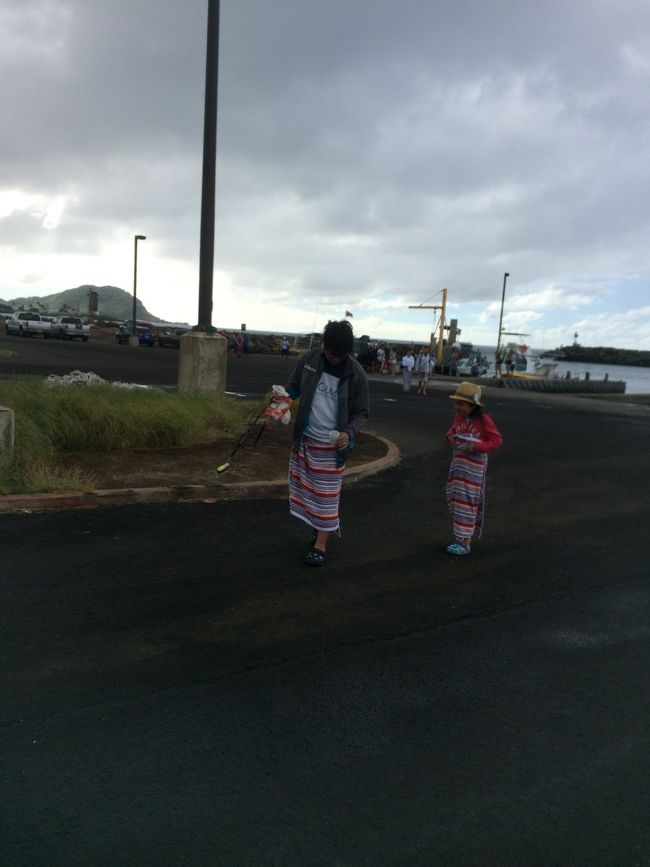 バスに向かって、、