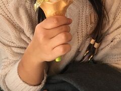 時間がないからタクシーで移動。
ひがし茶屋街へ。
金箔ソフトクリーム♪