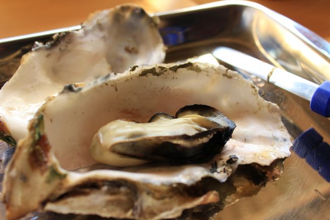 左手に軍手、右側のナイフのようなので、殻をこじ開けます。<br /><br />最初は慣れないので苦戦しました。