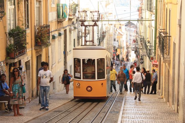 上から下まで283メートルらしい。リスボンの旅行のパンフレットとかに載ってそうな風景。