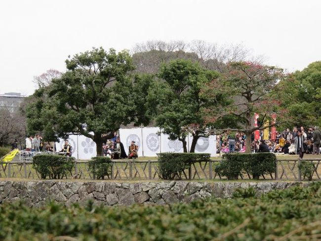 ちょうど始まった所だったので急いで見に行く。<br /><br />「名古屋おもてなし武将隊」