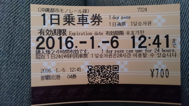 １日乗車券（７００円）を購入しました。