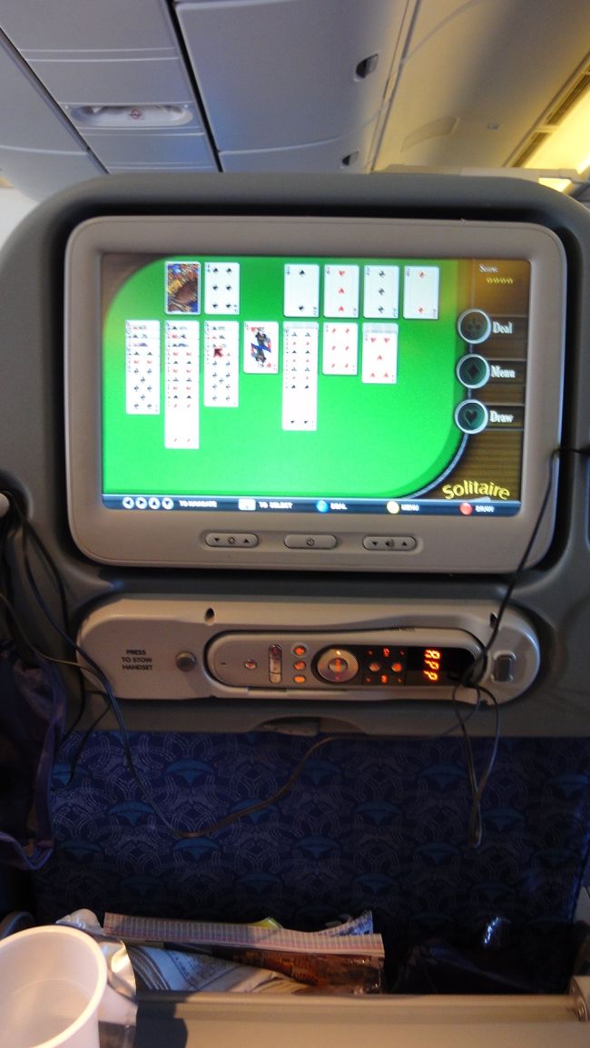 エコノミーで行きましたが、機内はとても綺麗で快適です。<br />ディスプレイがついており、ゲーム・映画・音楽と暇しません。