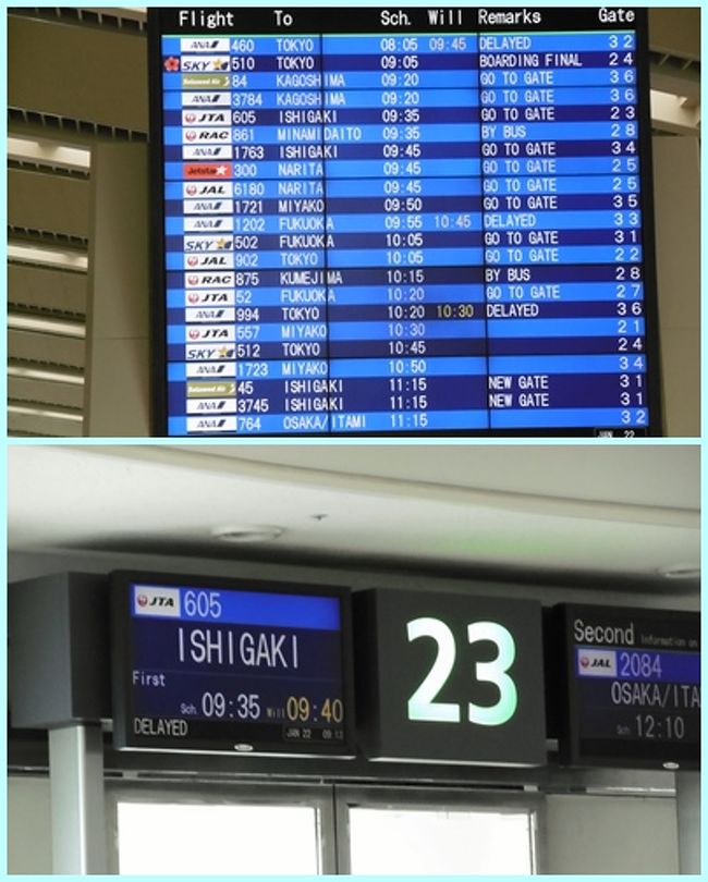 石垣行き９時４０分発の飛行機に搭乗。