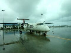 雨の那覇空港，本日の第１便で南大東島へFly！RAC

って一日２便しかないけど…