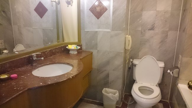 バスルーム。<br />部屋の割にはバスルームは狭いです。<br /><br />アメニティも最低限って感じ。<br />歯ブラシはありませんでした。<br />(しげ蔵が歯ブラシ忘れた)<br /><br />でも、近くにセブンイレブンもファミマもあるし、全然困らないヽ(￣▽￣)ノ 