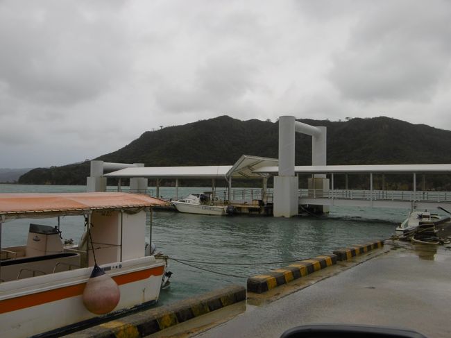 船浮（ふなうき）港との間に、一日に往復５便の定期船が出ているようです。<br /><br />向こうの島は、外離島（そとばなり）かな？