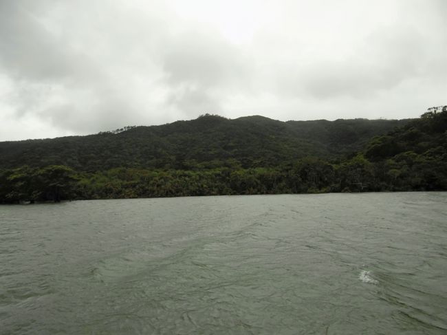 １９４５年頃から１９７０年頃まで、稲作と林業を営み栄えていたが、現在は廃村となり、集落跡はジャングルに覆われて、わずかに水田跡のみが面影を残しているという。<br /><br />船の中からでは、対岸の様子は窺えなかった。