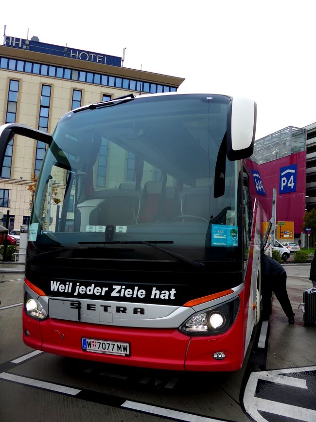 送迎バス　13人にしては大型　皆をホテルに案内しないだけでもいい