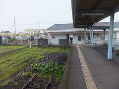 終点の志布志駅に到着しました。行き止まりの駅です。