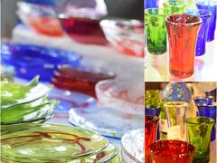 琉球硝子
赤色のグラスは発色させるための一手間があるために他よりもお高めです
下の赤のグラス購入しました　冷酒なんぞ飲んだらおいしそう