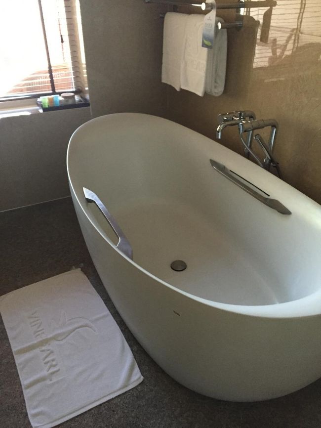 入り口が２か所あり<br />裏口からはすぐにプールに出られます。<br />バスタブも大きかったです。