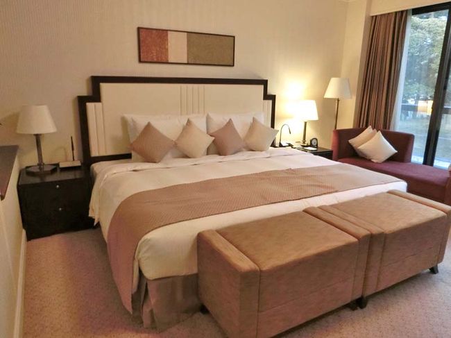 ベッドはハリウッドタイプのダブルベッドです。<br /><br />セミダブルを寄せてダブルにしたものです。<br /><br />今日は一人で使います。