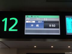 羽田空港

この日のフライトは、JAL907便、8:50発。
沖縄便のゲートは、真ん中なので、あまり歩かずに搭乗できます。
（Ｔさんと私の二人が先発です。残りのメンバーは午後の便で移動します。）

この時期、東京と沖縄の気温さが大きいので、服装が難しいです。
東京ではコートが必要ですし、沖縄ではコートが不要。
荷物にはなりますが、コートを着て出掛けました。