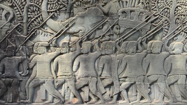 バイヨン第一回廊<br /><br />　　クメール軍の訓練