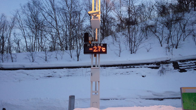 温度計は-2.7℃を指していました。