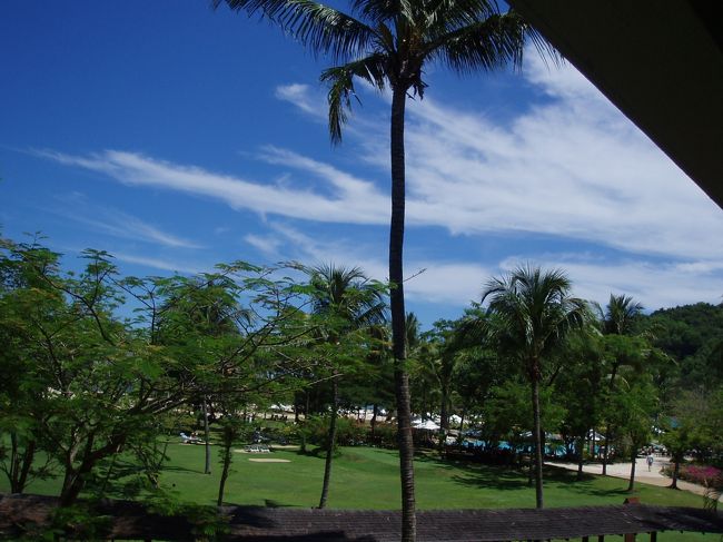 ホテル内の庭。よく手入れがされています。