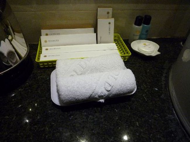 タオルもたくさん、アメニティも充実。<br />日本時間で深夜2時を回ったので寝ましたが、夜中に物凄い衝撃音で目が覚めました。雷の連続で最上階のためトタン屋根なのか豪雨がバチバチ鳴ってびっくりしましたが、疲れてまたグッスリ。